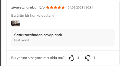 ürün yorum listesi